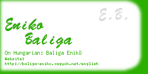 eniko baliga business card